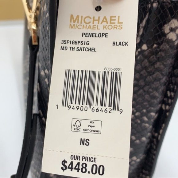 Michael Kors Penelope Medium Top Handle Satchel Black - Picture 8 of 15